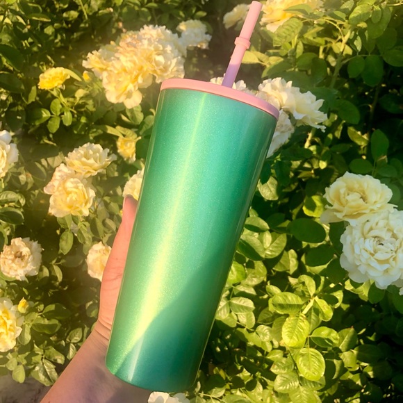 Starbucks Pink Rose Gold to Aqua Mint Turquoise Green Ombre Tumbler - Picture 3 of 6